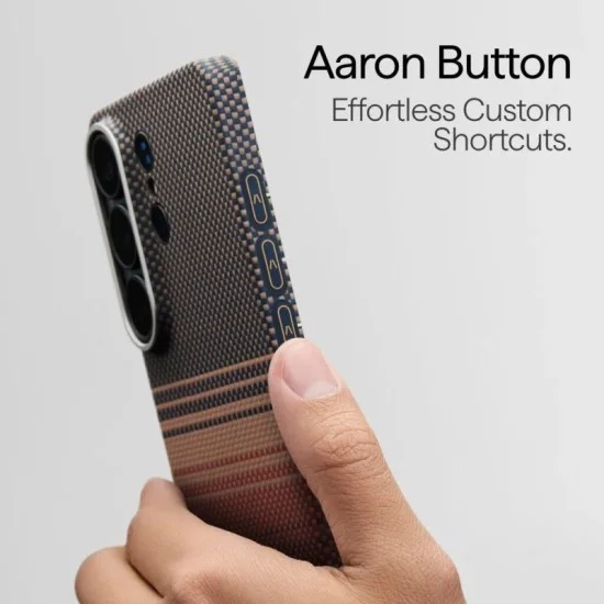 Pitaka Edge Ultra Slim Case with Aaron Button for Samsung S26 Ultra - Sunset